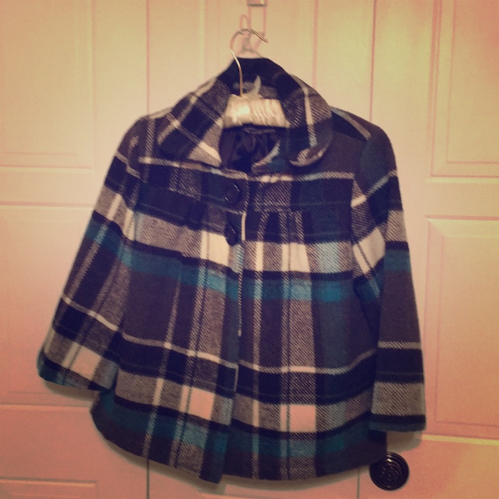 Plaid pea coat